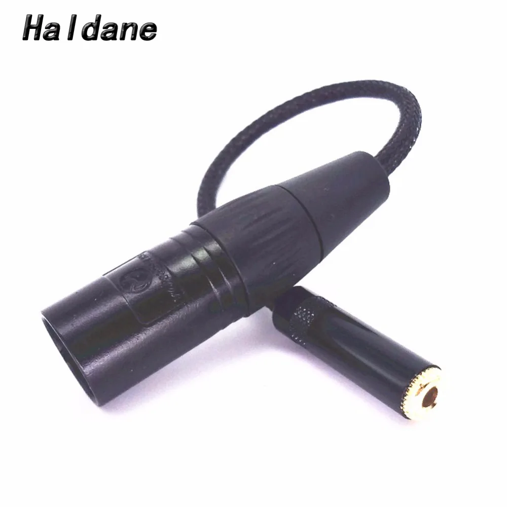 

Free Shipping Haldane Black Nylon Sleeve 8 Cores Silver Plated 4-Pin XLR Male Balanced to 3.5mm Stero Female Audio Adapter Cable