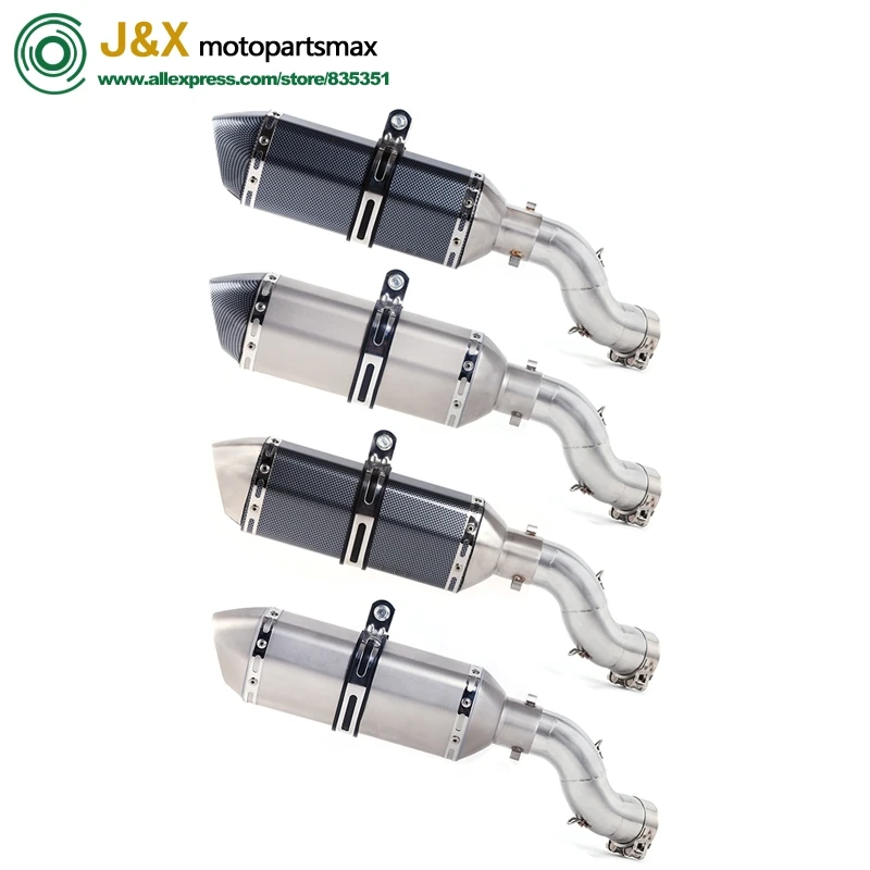 

Slip On For Kawasaki Z900 Ninja900 Exhaust Motorcycle Full Exhaust Middle Pipe Connection Link Pipe Round 51mm Muffler