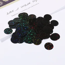 ISequins Laser Nero 90 Pz/lotto Dia 20 millimetri Ologramma di Grandi Dimensioni Allentati Rotondi Paillettes Paillettes Da Sposa Cucito Craft Accessori Per L'abbigliamento