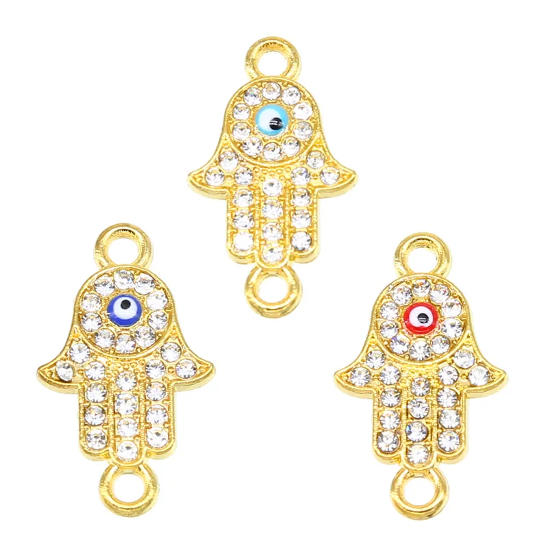 6pcs Hamsa Bracelet Double Hanging Accessories Turkey Evil Eyes Glamour Women Handmade Fatima Palm Ornaments