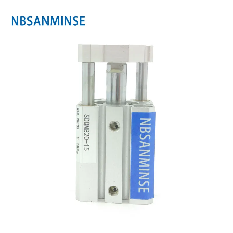 CDQMB Bore80mm ISO Compact Cylinder Guide Rod Type Compressed Air Cylinder Double Acting for Automation system NBSANMINSE