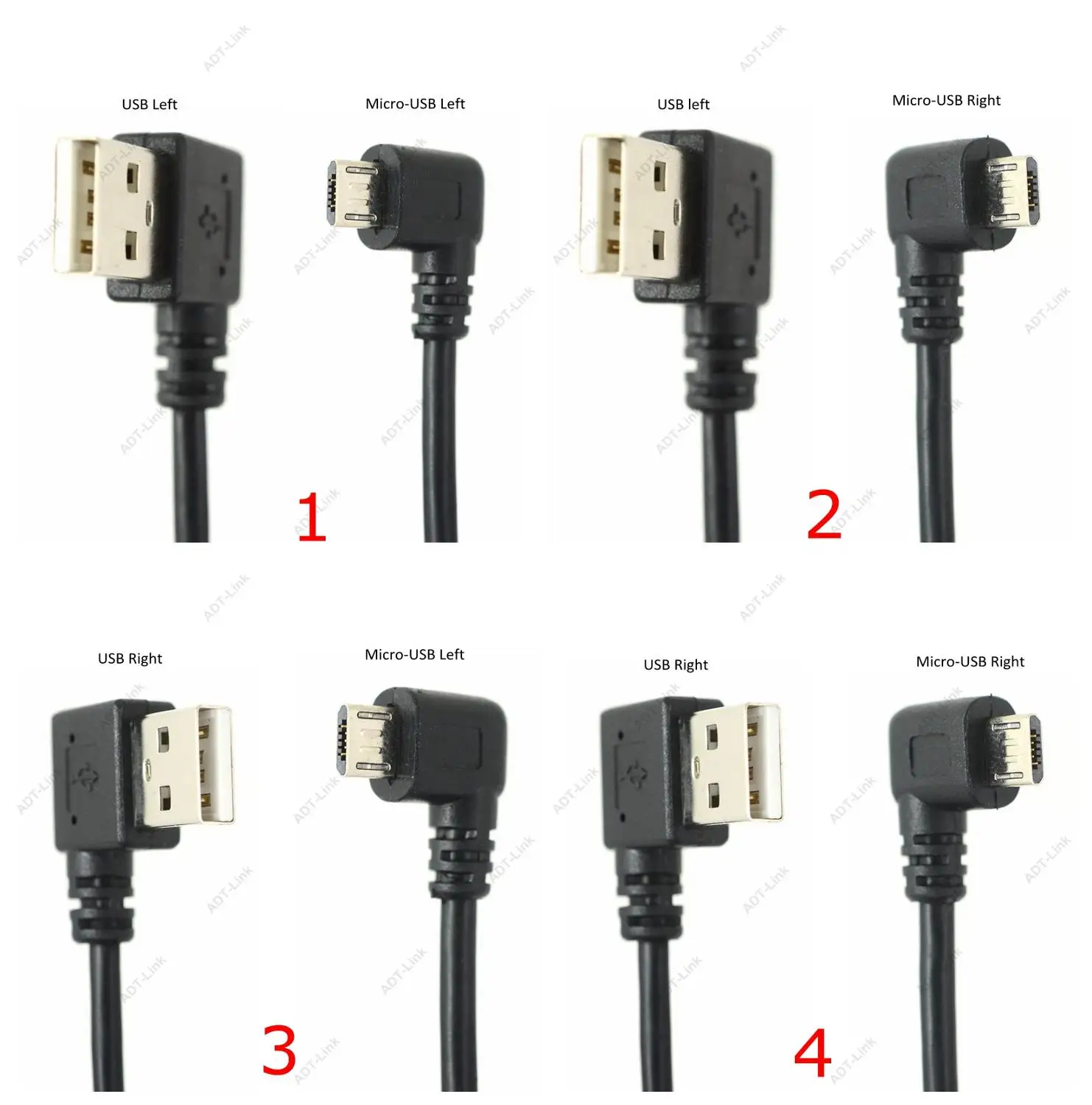 25CM short 90 Degree Left Right Angled USB 2.0 A male to Micro USB B Male Cable Right Left Angle Data Sync and Charge Extender