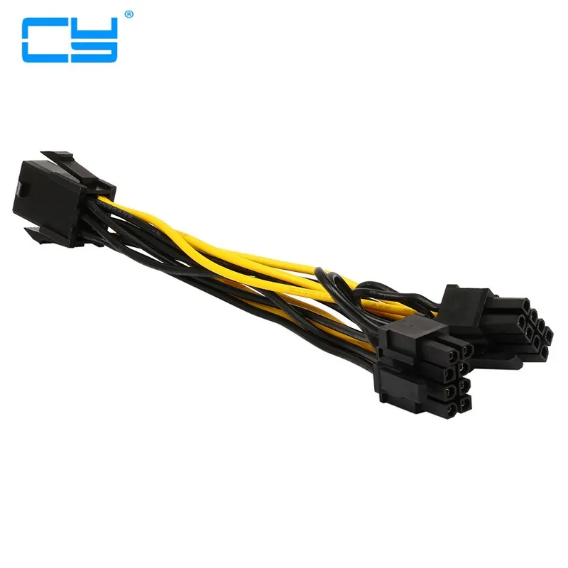 6inch Molex 6-pin PCI Express to 2 x PCIe 8 (6+2) pin Motherboard Graphics Video Card PCI-e GPU VGA Splitter Hub Power Cable