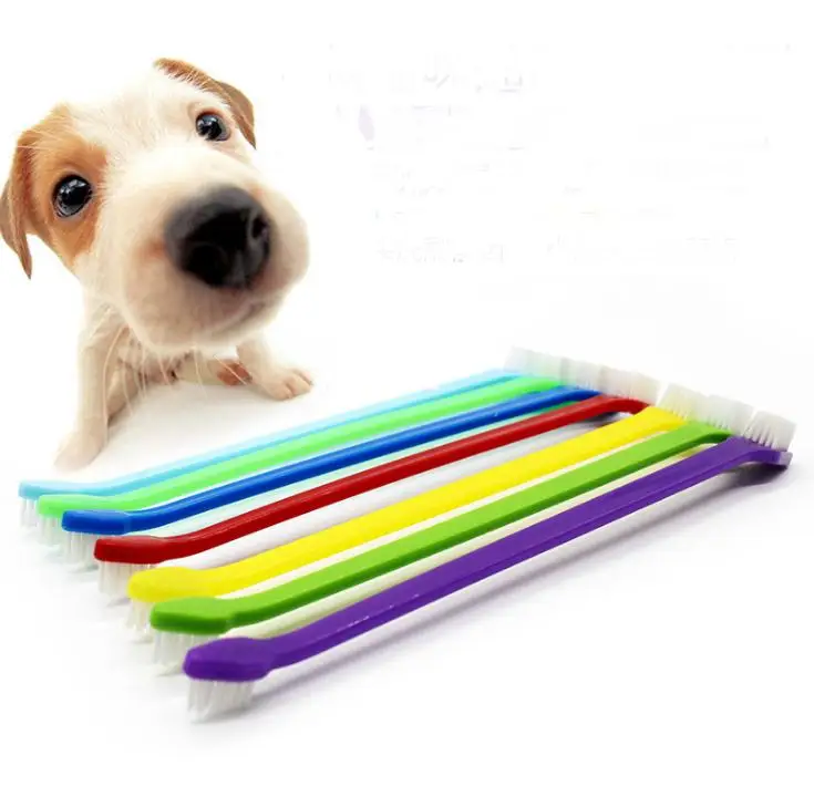 

1000pcs/lot Fast Shipping Wholesale Duel head Pet Tooth brush Dog Cat Dental Grooming Toothbrush Cleaning brush SN1308