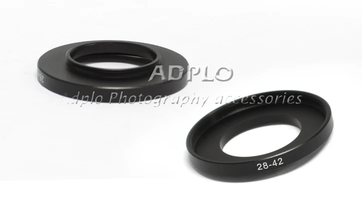 28mm-29mm/28mm-37mm (plateado)/ 28mm-42mm/28mm-52mm/28mm-55mm/28mm-58mm Step-up anillo adaptador de filtro de Metal