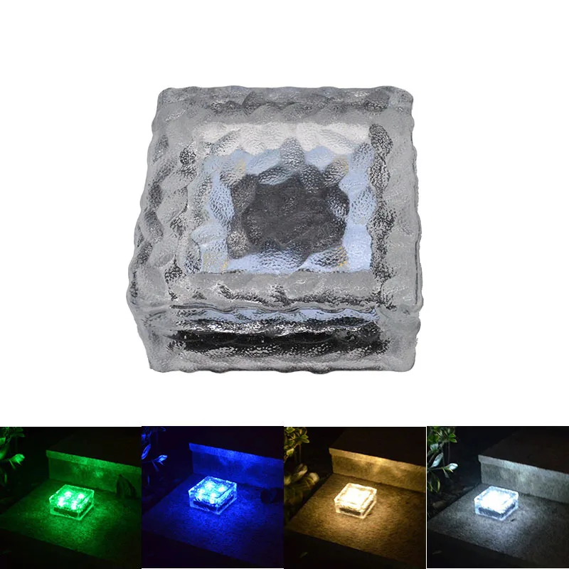 

4LED Large Solar Ice Brick Light Glass Underground Light LED Brick Light Outdoor Solar Decorative Light