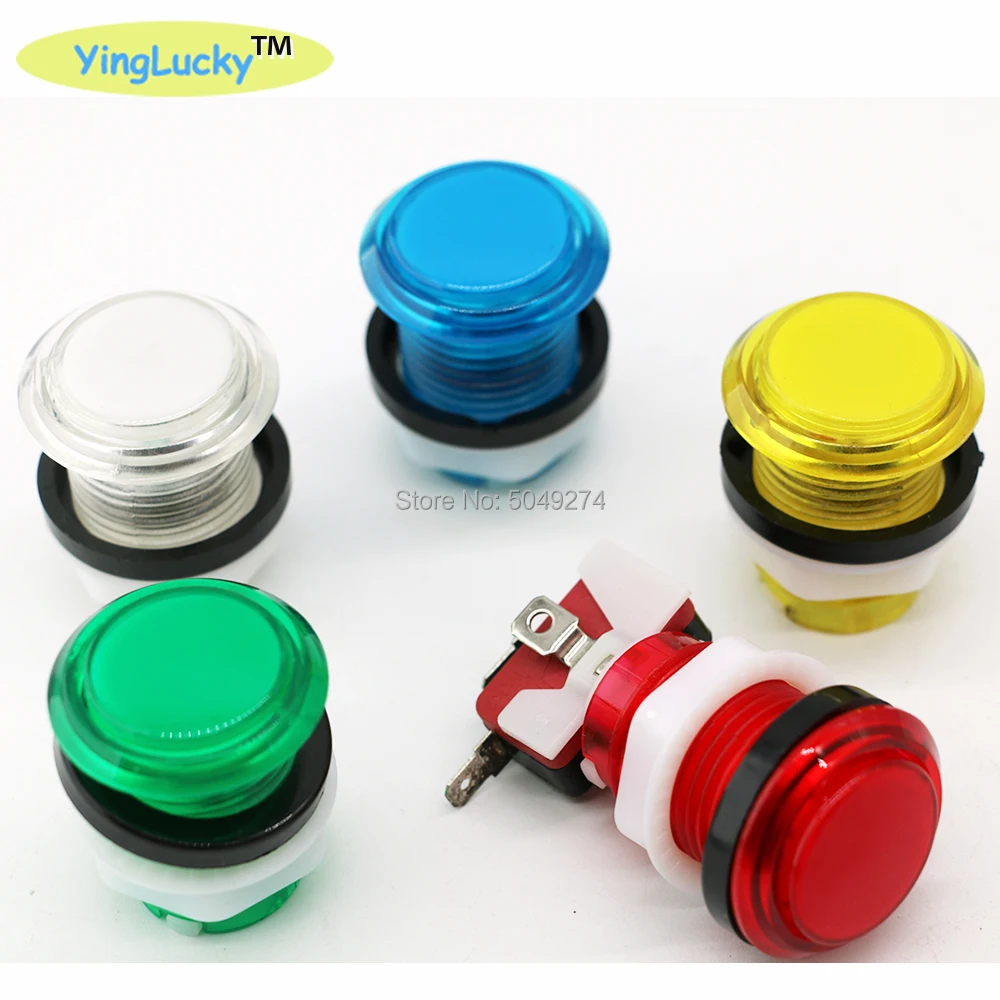 1Pcs 33Mm 12V Led Arcade Push Button Coin 1 Speler 2 Spelers Start Verlichte Knop Arcade Kast accessoires