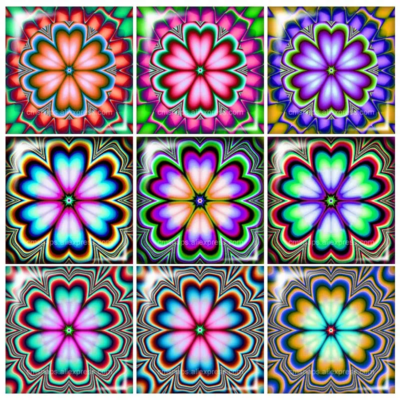 Beauty flowers patterns Square glass cabochon 10pcs 12mm/20mm/25mm/30mm Size flat back DIY Jewelry Findings Components FB0129