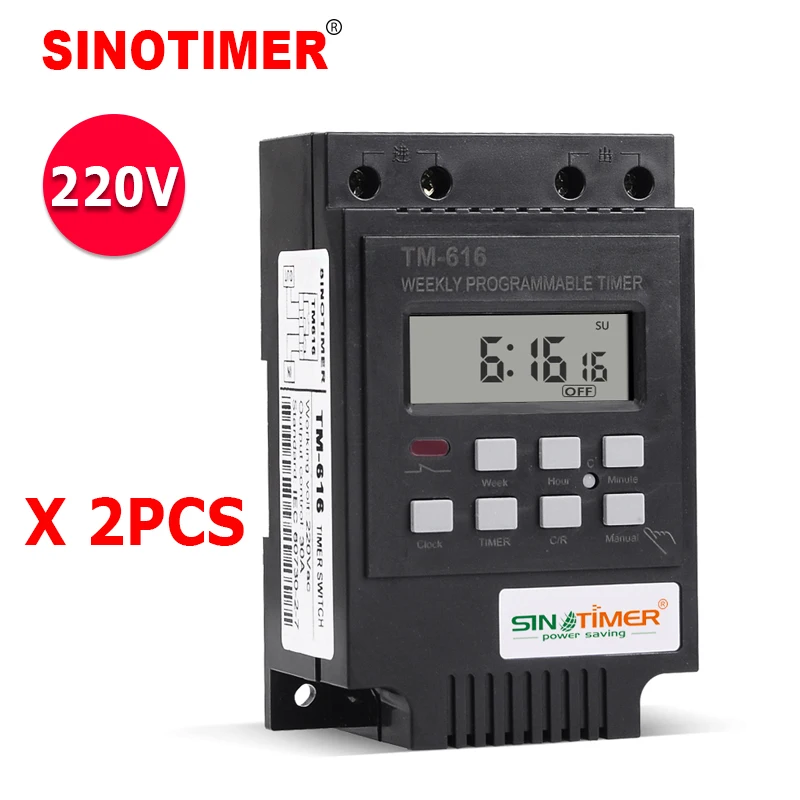 2Pcs/Lot 30AMP 7 Days Programmable Digital TIMER SWITCH Relay Control Time 220V Din Rail Mount