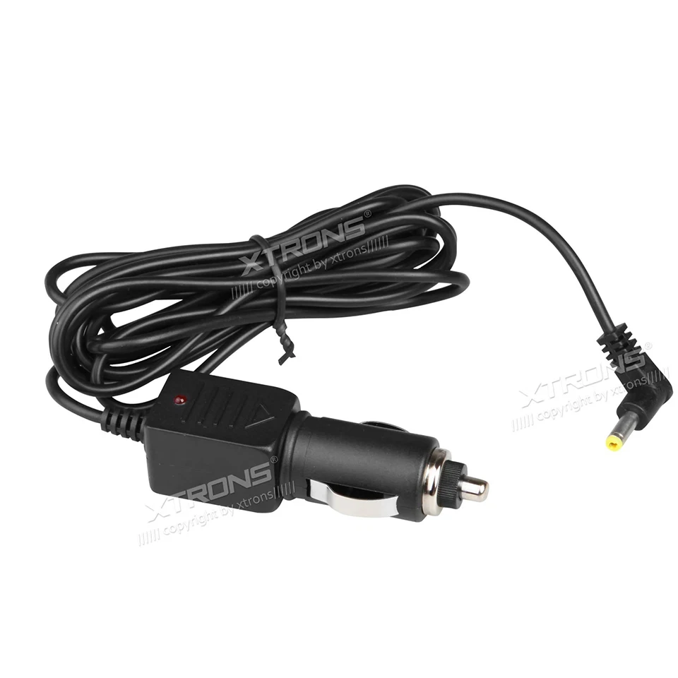 Car Cigarette Lighter Power Cable 12V DC 2.1mm Fit To Headrest DVD Player HD705 And HD705D 245cm Length LED Indicator 3 Amp Fuse