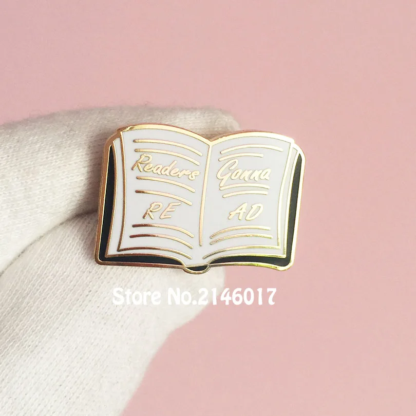 10pcs Custom Reading Lovers Metal Craft Books Badge Readers Gonna Read Lapel Pins Hard Enamel Pin Book Brooch Gift for Bookworm