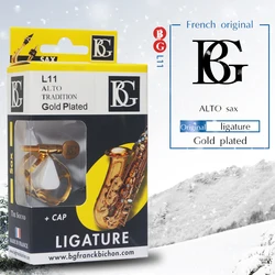 French BG Metal ligature Clarinet Eb Alto Baritone Bb Tenor SAX Gold plated Rose Gold Lacquer Gold Ligature Plastic Cap