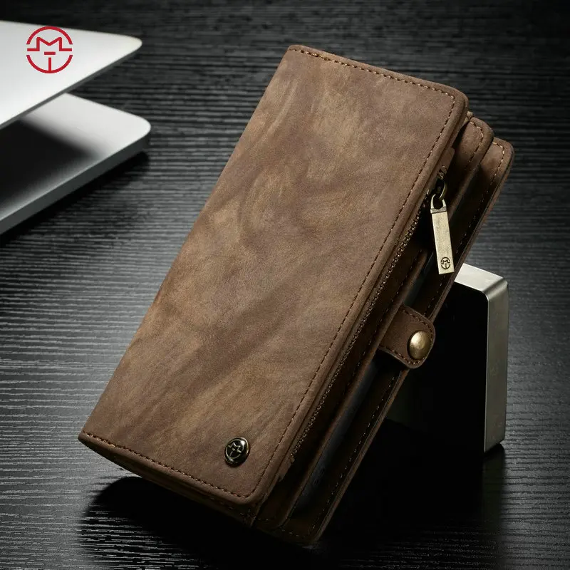 Caseme PU Leather Wallet Case for iPhone X Xr XsMax Multifunctional Detachable Magnetic Phone Case for iPhone 6 6s 7 8plus Purse