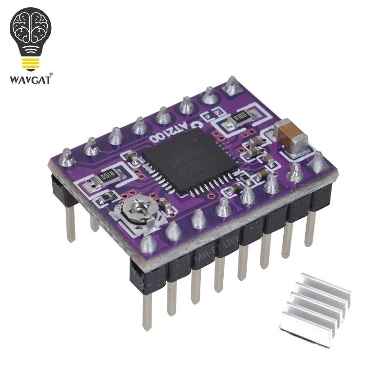 AT2100 Stepstick Stepper Motor Driver Module instead TMC2100 TMC2208 With Heat Sink Super Silent For 3D Printing Motherboard