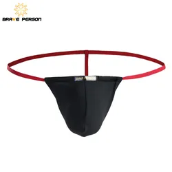 BRAVE PERSON-ropa interior Sexy Gay para hombre, suspensorio, tangas, diseño de marca, moda, Bikini Sexy de tiro bajo