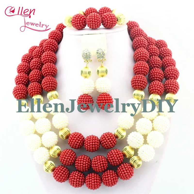 Amazing!!! African Jewelry Sets Indian Nigerian Beads Wedding Jewelry Set Luxury Bridal Jewelry Set Free Shipping E1069