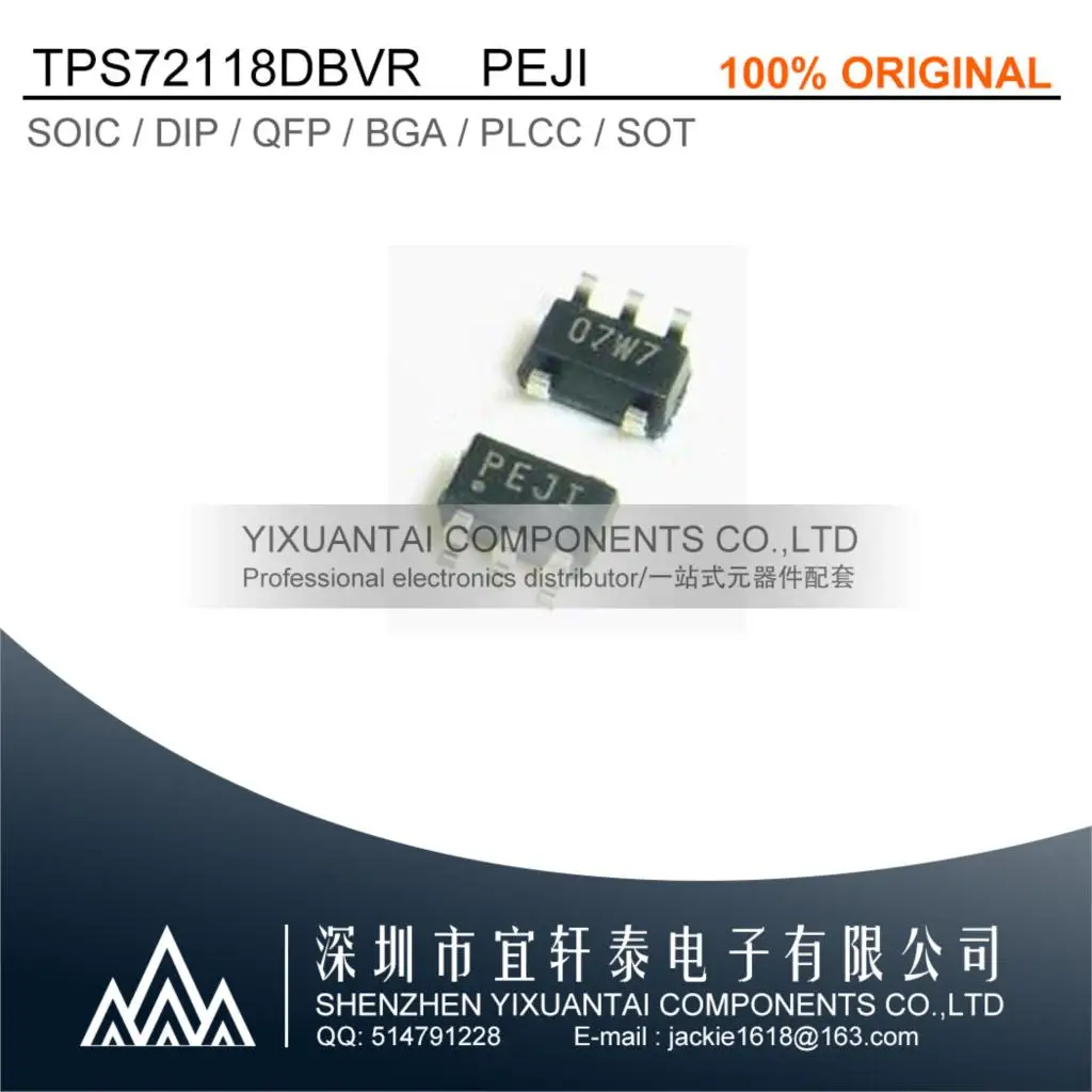 

10pcs/Lot TPS72118DBVR TPS72118D TPS72118 Marking:PEJI IC REG LINEAR 1.8V 150MA SOT23-5 New Original