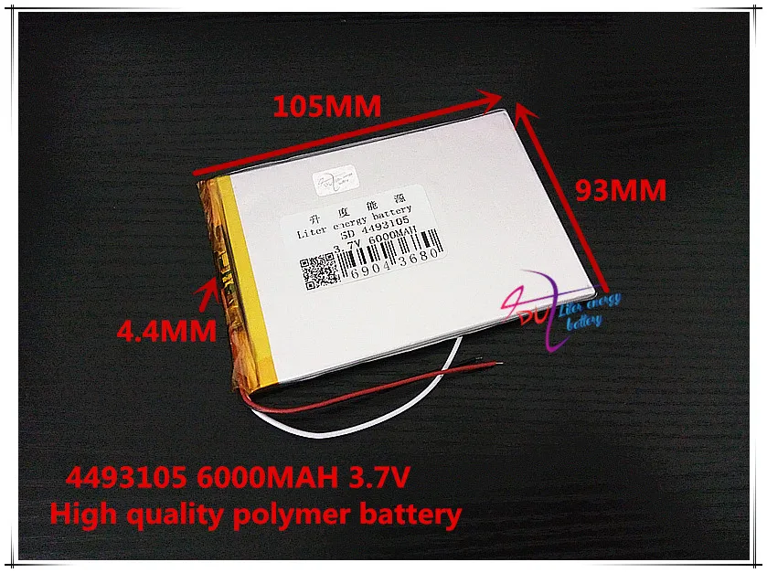 

3.7V 6000mAH 4493105 Polymer lithium ion / Li-ion battery for tablet pc,POWER mobile bank