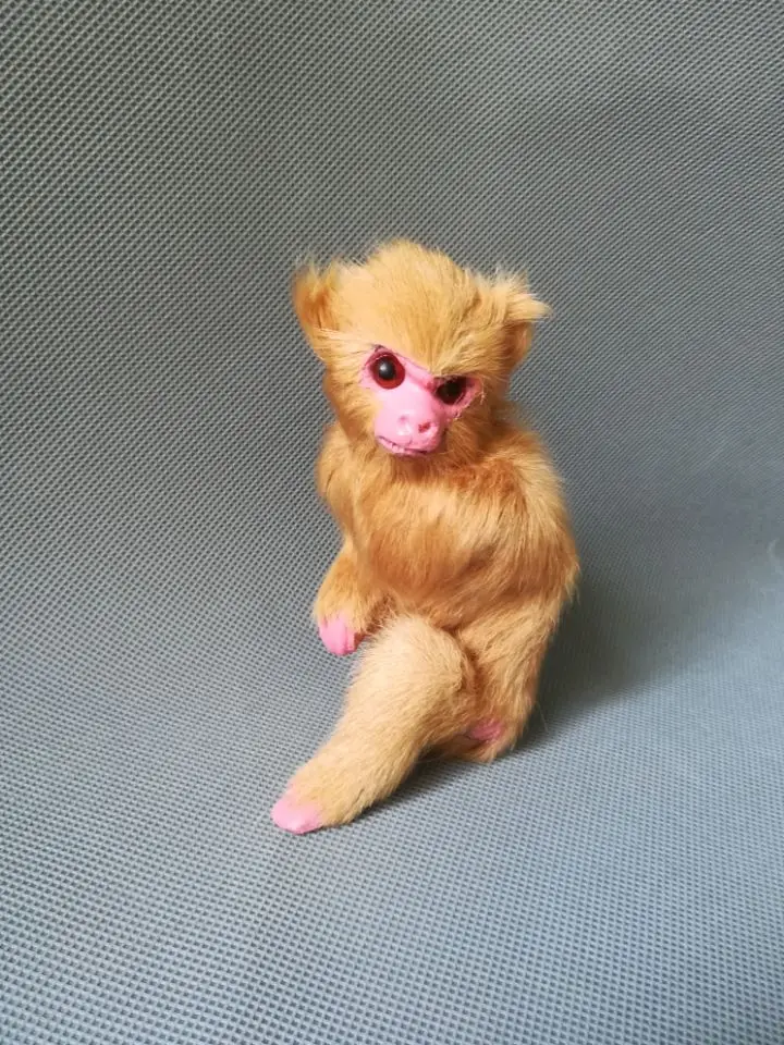 プラスチックと猿の毛皮の茶色のモデル,装飾玩具,シミュレーションギフト,約9x6x13cm,w0774