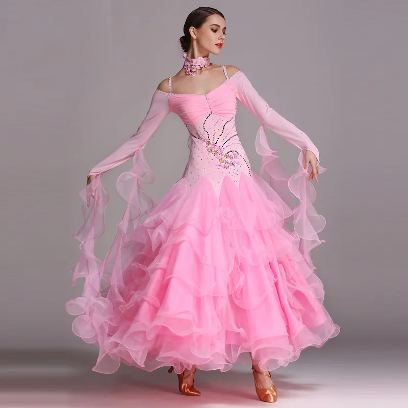 Multi Level Hemline Rhinestones Ballroom Dance Competition Dresses For Women Foxtrot Dress Women Dance Costumes Ball Dress