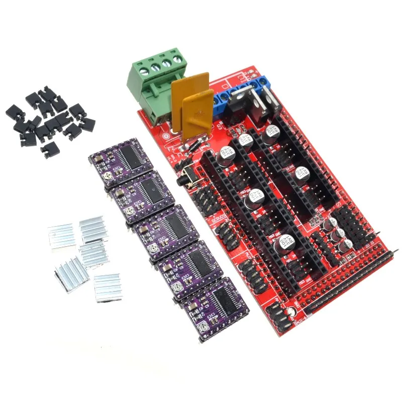 3D Printer 1pc Mega 2560 R3 + 1pc RAMPS 1.4 control panel+ 5pcs DRV8825 Stepper Motor Drive Carrier Reprap for 3D printer kit