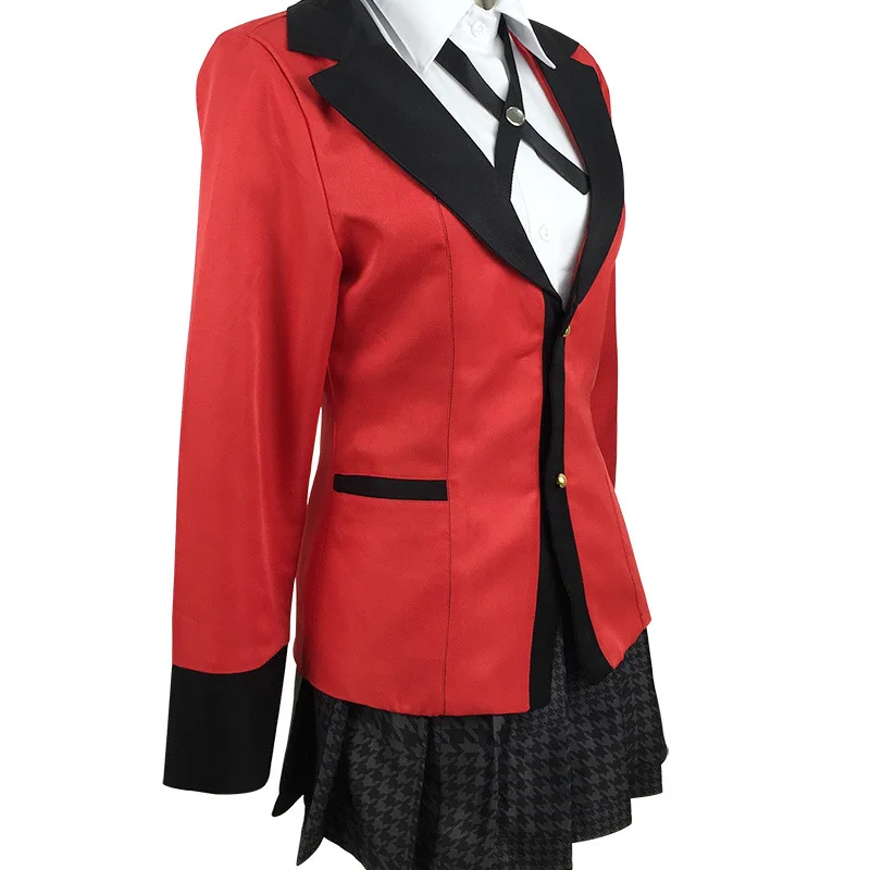 Hot Cool Cosplay Costumes Anime Kakegurui Yumeko Jabami Japanese School Girls Uniform Full Set Jacket+Shirt+Skirt+Stockings+Tie