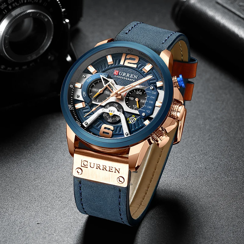 CURREN Luxury Brand Men Analog Leather Sports Watches Men\'s Army Military Watch Male Date Quartz Clock Relogio Masculino 2021