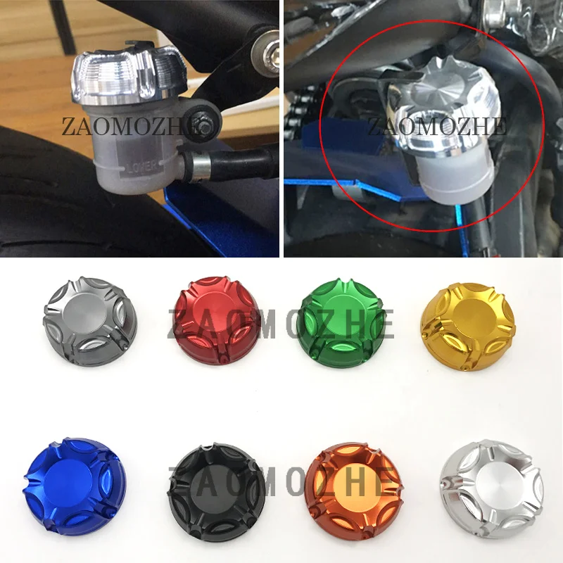 For Kawasaki  Yamaha Suzuki Honda Ducati Motorcycle CNC Aluminum Rear Brake Fluid Reservoir Cover Cap Universal 1 Pcs sell