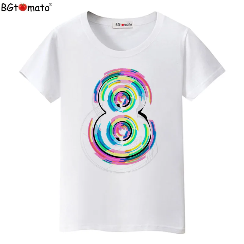 BGtomato Number 8 T-shirt New Style Lucky Number women tops Beautiful Tshirt Cool Summer Tees