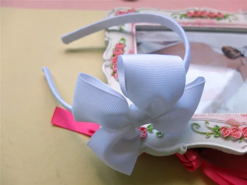 Imagen 2 del producto Diademas con lazo, diadema con lazo de 4 pulgadas, cinta tejida, diadema con lazo, aro para el pelo, lazo para el pelo, diademas para niñas, 15 unids/lote