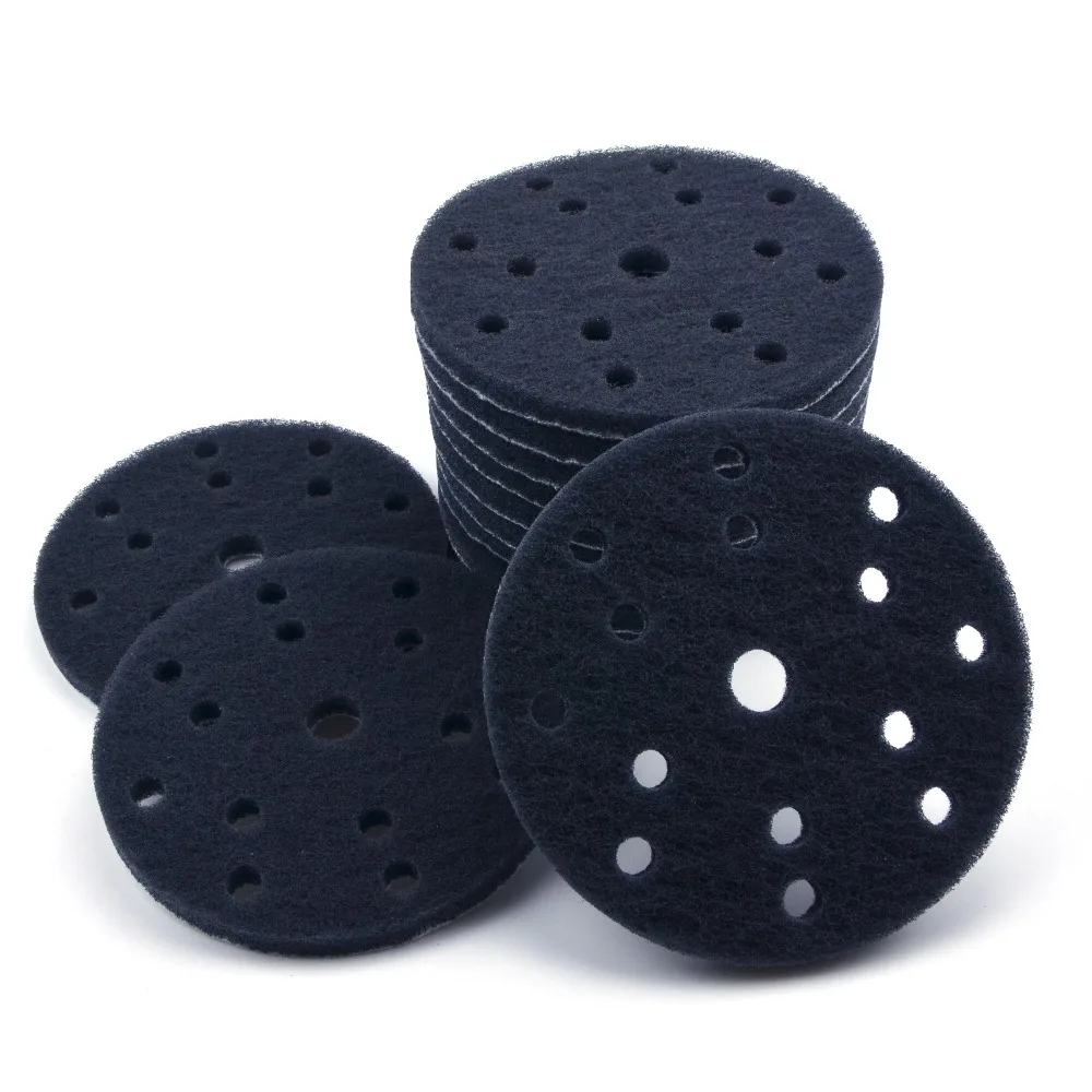 12 sztuk 6 Cal 150mm 15-otwór okrągły haczyk i pętli przemysłowe druciana gąbka Heavy Duty 240/400/1000 Grit Nylon ścierka do szorowania do czyszczenia