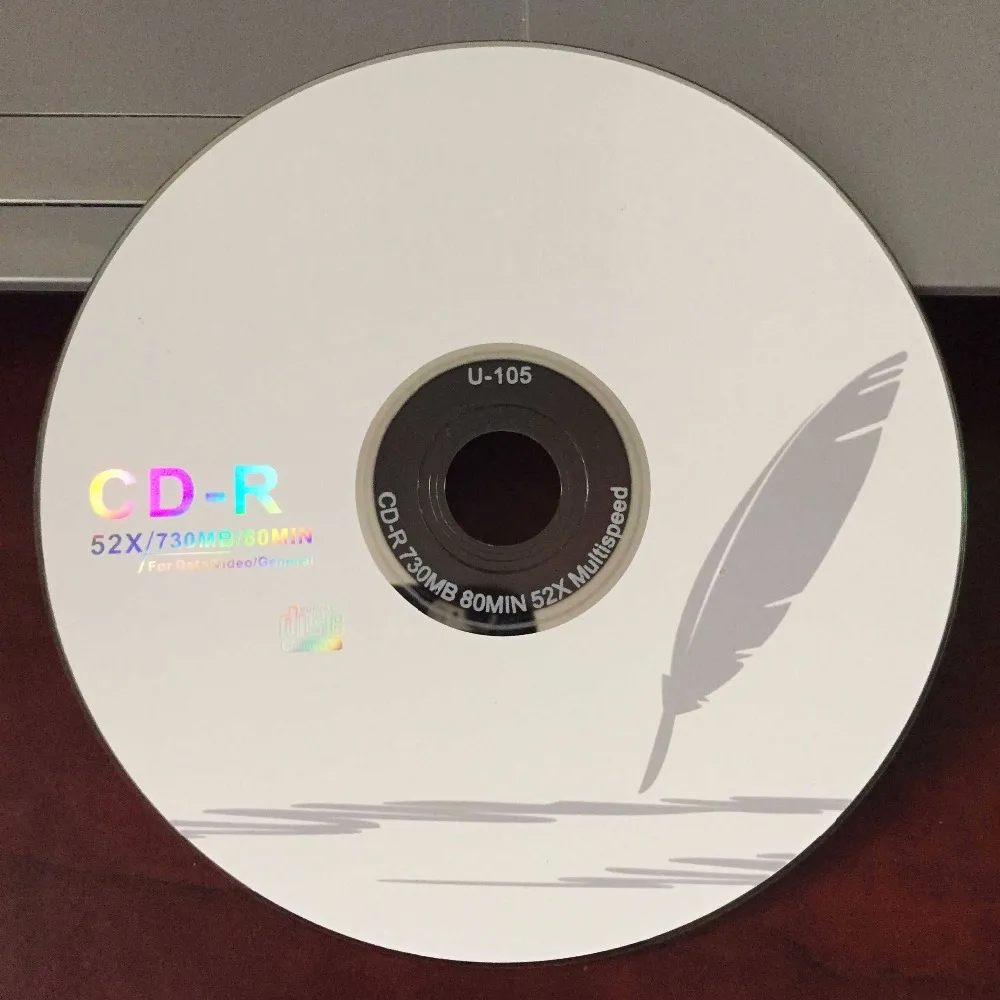 Wholesale 5 discs Grade A x52 700MB Blank UPL Quill Printed CD-R Discs