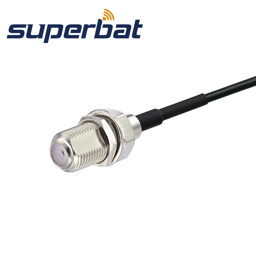 Cable Superbat Fakra A F, conector negro recto A hembra F, mampara, RG174, 100cm