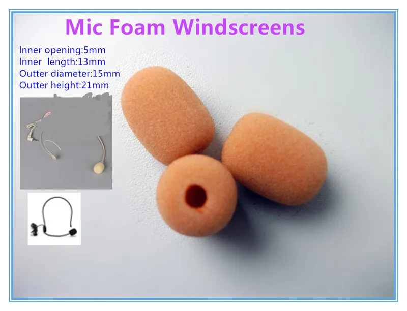Linhuipad WS-0513 رغوة ميكروفون الزجاج mic الإسفنج غطاء 5 مللي متر القطر الداخلي و 13 مللي متر الداخلية طول 100 قطعة/الوحدة سنغافورة آخر