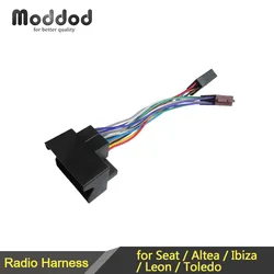 Carro ISO cablagem para assento, fio de rádio, cabo adaptador, conector plugue, Altea, Ibiza, Leon, Toledo