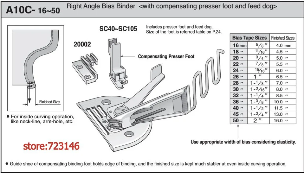 

A10C LOCKSTITCH RIGHT ANGLE TAPE BIAS BINDER ,BORDEUR ANGULAIRE ,RIBETEADOR FOR PFAFF BROTHER CONSEW JUKI SEIKO SINGER SIRUBA