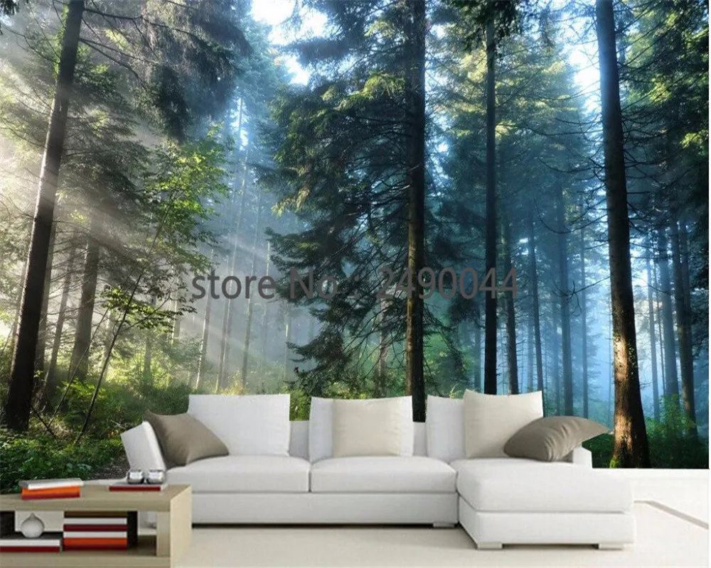 Customize any size photo wallpaper forest trees sitting room bedroom wall mural wallpaper photo background 3d wallpaper