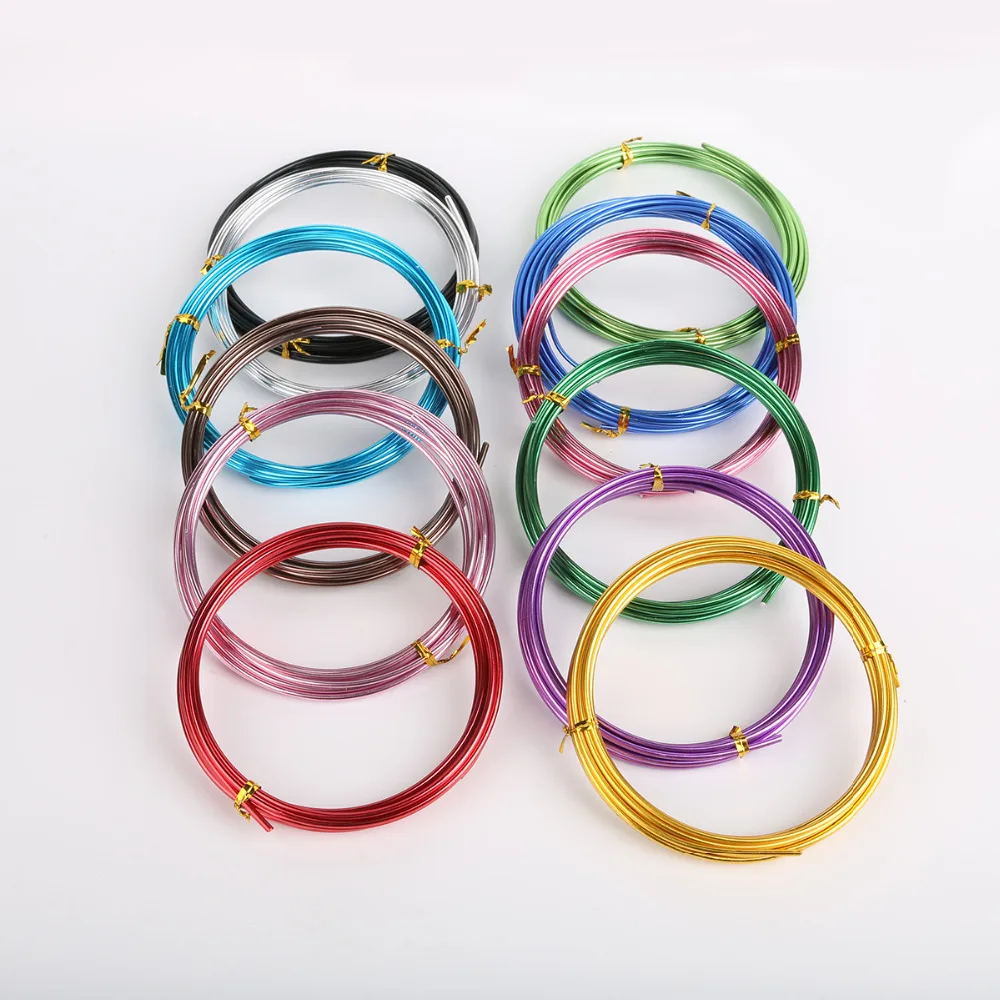 3-10 متر سلك ألومنيوم مستدير متناثر 1 مللي متر/1.5 مللي متر/2 مللي متر/2.5 مللي متر سلك معدني ألومنيوم مطلي متعدد الاستخدامات ، لنتائج المجوهرات ذاتية الصنع #6