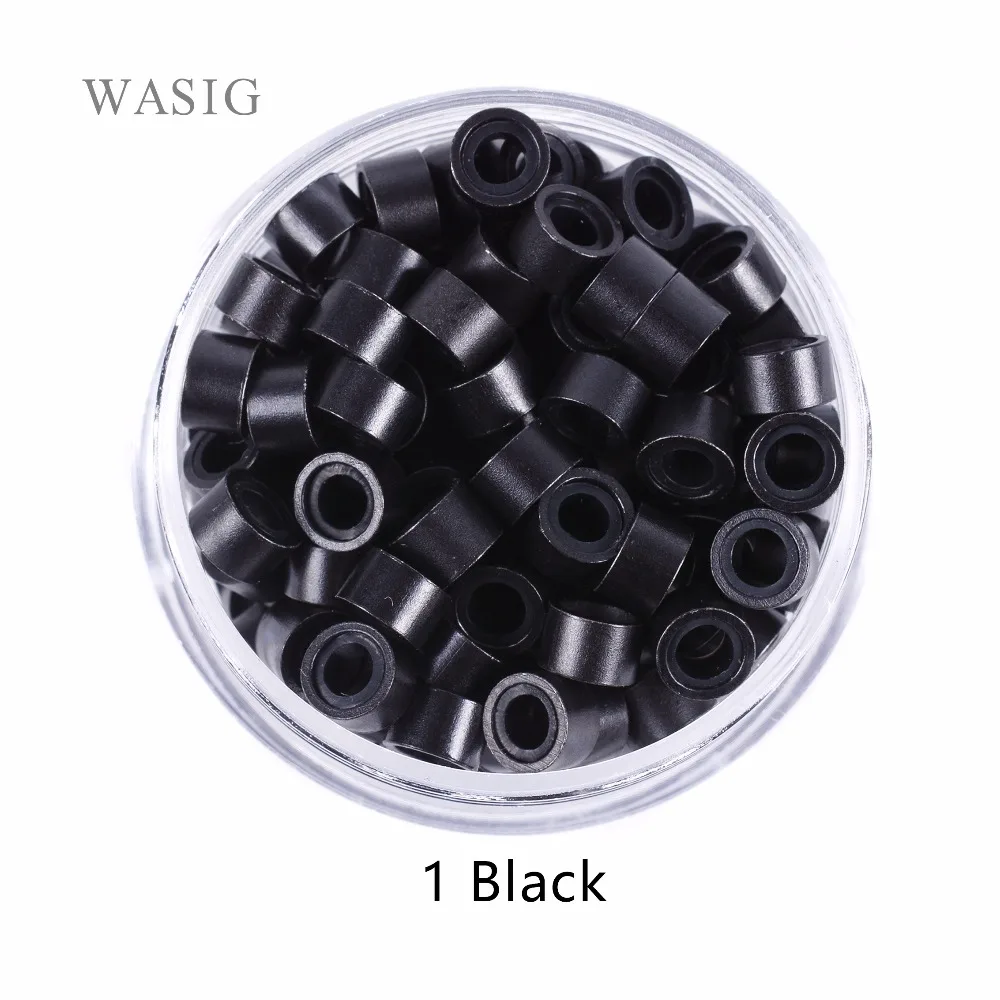 1000pcs 5mm Silicone Lined Micro Rings links beads for I tip hair extension tools  9 Colors Optional