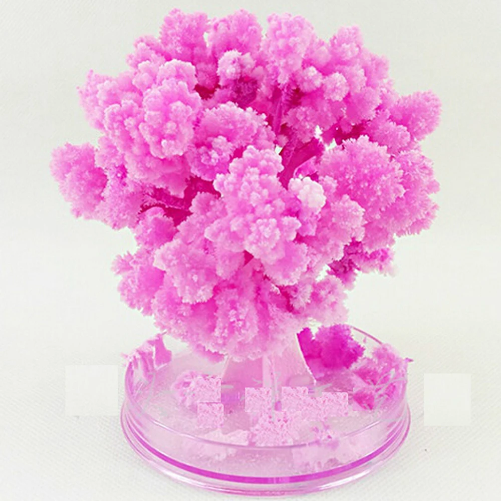 2019 90mm H Magical Artificial Sakura Trees Christmas Growing Paper Tree Japan Desktop Cherry Blossom Magic Kids Funny Toys 2PCS