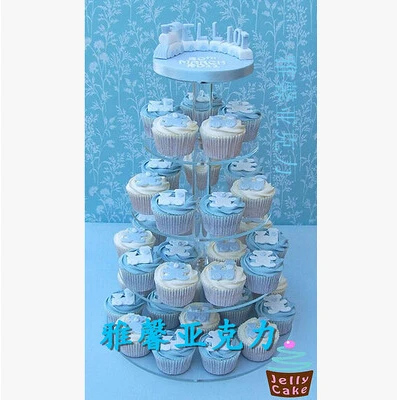 Free Shipping POP 5 Tier Acrylic Wedding Cake Stands/Acrylic Stand For Cupcake