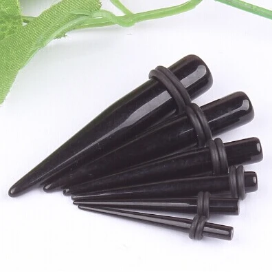 2 Pieces Big Black Ear Expander Taper Stretchers