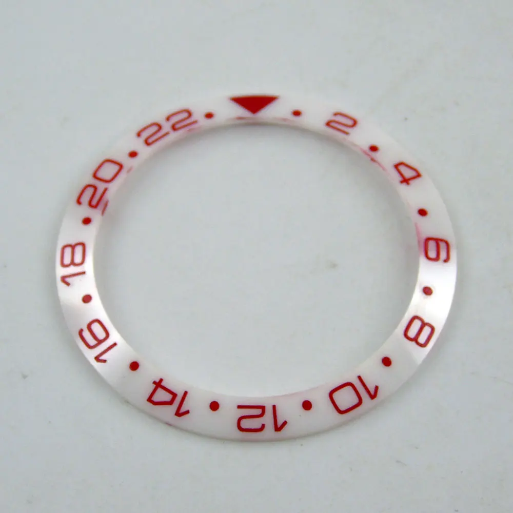 38mm white ceramics bezel red marks fit for 40mm SUB GMT men's watch-Q09