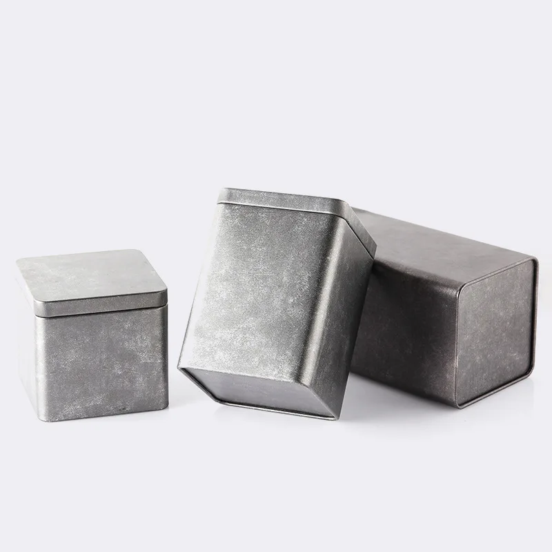 50pcs Useful Square Iron Tea Caddy Plain Metal Candy Boxes Storage Jar 90*90*85mm lin4024