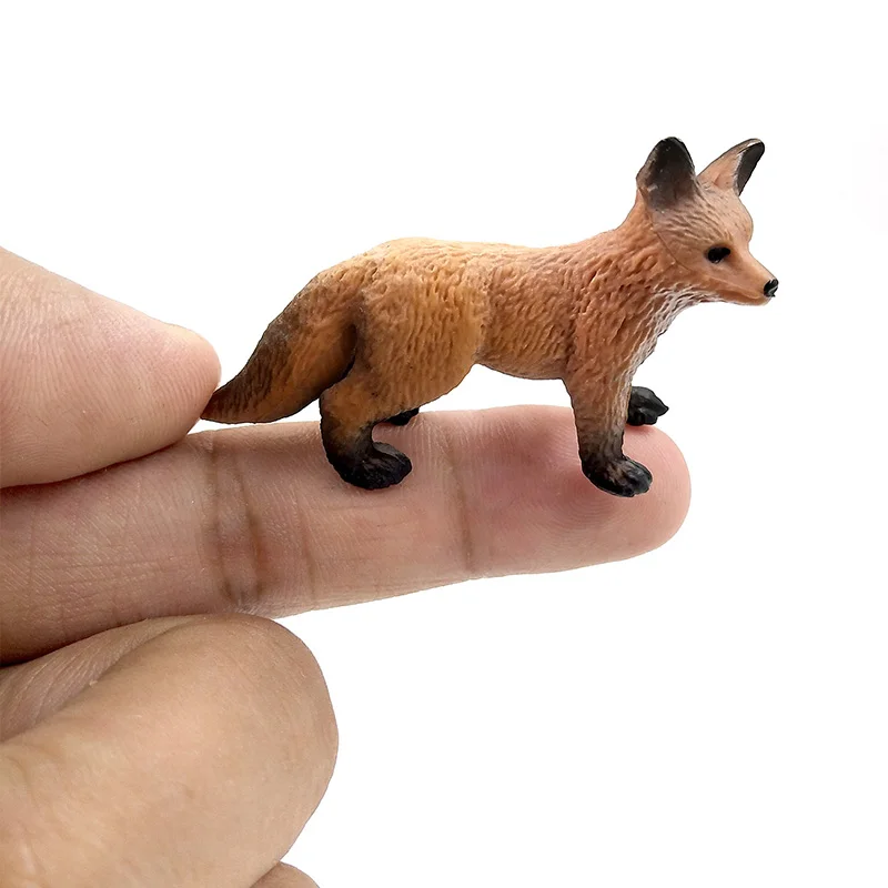 Mini Simulation Red Fox Porket Pig Animal Models Figurine Forest Wild Animals Plastic Decoration Educational Toys Gift For Kids