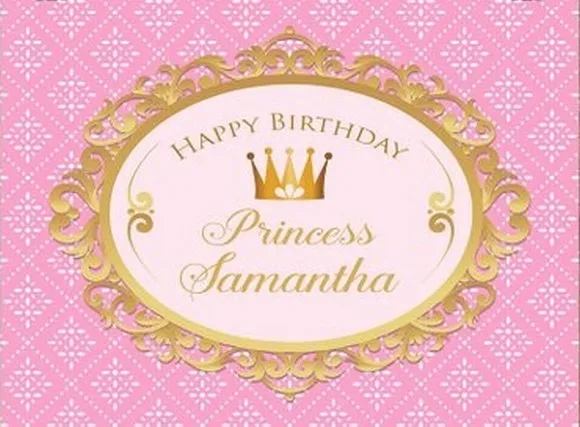 

Custom Royal Princess Crown Birthday Pink Gold photo backdrop High quality Computer print party background