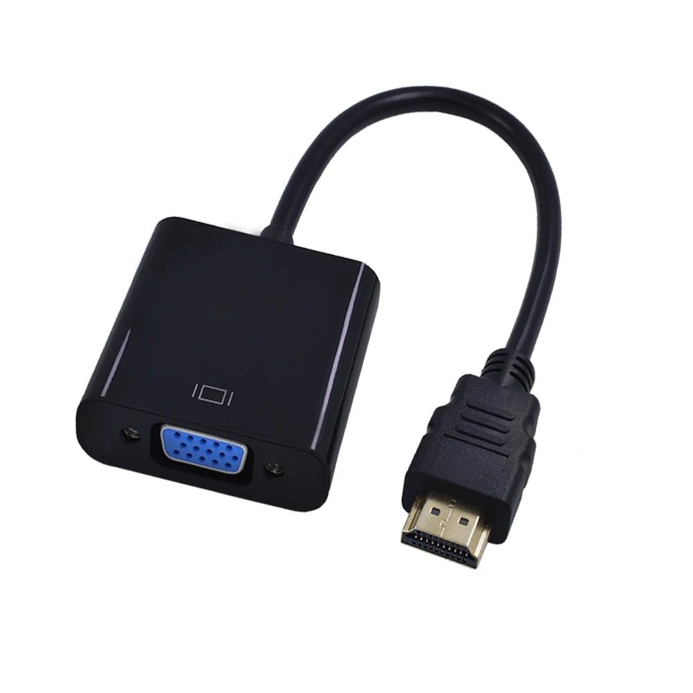 TISHRIC HDMI-compatible TO VGA Adapter 1080P Digital TO Analog Audio Converter Male To Famale For PC Laptop TV Box Projector