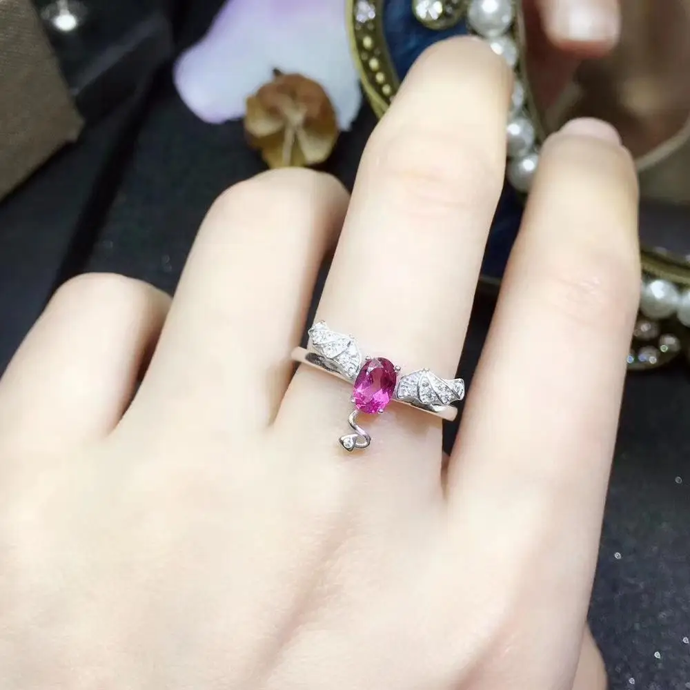 imp pink Topaz gemstone ring 925 silver jewelry natural gem bat shape halloween gift child present big sale  wholesale shop