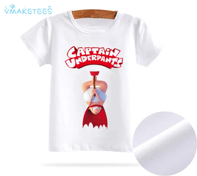 Kid Cute Captain Underpants T shirt Children Movie short sleeve Clothing Funny cartoon Party Top Animal tshirt,ooo3088