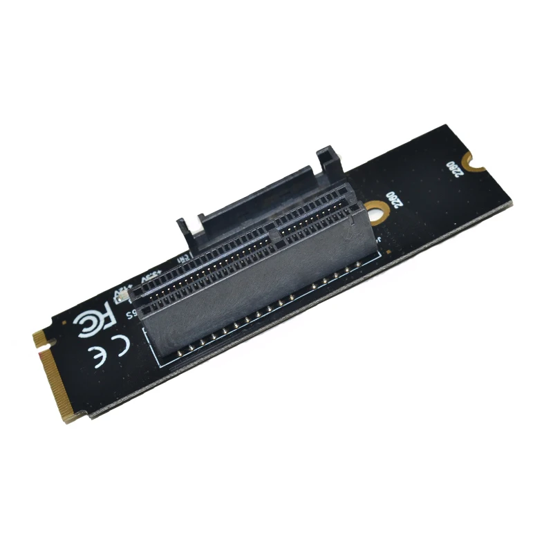 Newest NGFF M.2 to PCI-E 4X Riser Card M2 M Key to PCIe X4 Adapter with LED Indicator SATA Power Riser for Bitcoin Miner Mining